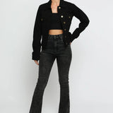 Stone Denim Trucker Jacket - Black