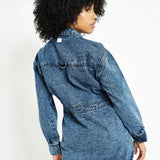 Tesa Denim Shirt Dress - Blue Acid Wash