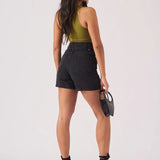 Brook High Rise Denim Shorts - Black