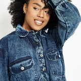 Tesa Denim Shirt Dress - Blue Acid Wash
