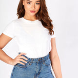 Lila Turn-Up Denim Shorts – Mid Blue Wash