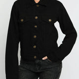 Stone Denim Trucker Jacket - Black