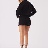 Dune Cropped Jean Jacket - Black