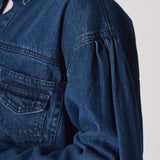 Frost Oversized Dark Blue Denim Shirt - Dark Blue