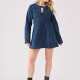 Rhea Denim Tunic Dress - Dark Blue