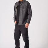 Ashfield CARGO DENIM SHIRT - GREY ACID WASH