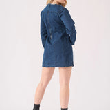 Rhea Denim Tunic Dress - Dark Blue