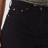 Cinder Black Raw Hem Denim Shorts