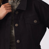 Dune Cropped Jean Jacket - Black