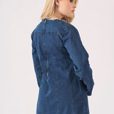 Rhea Denim Tunic Dress - Dark Blue