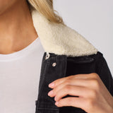 Drift Sherpa Collar Denim Jacket – Black