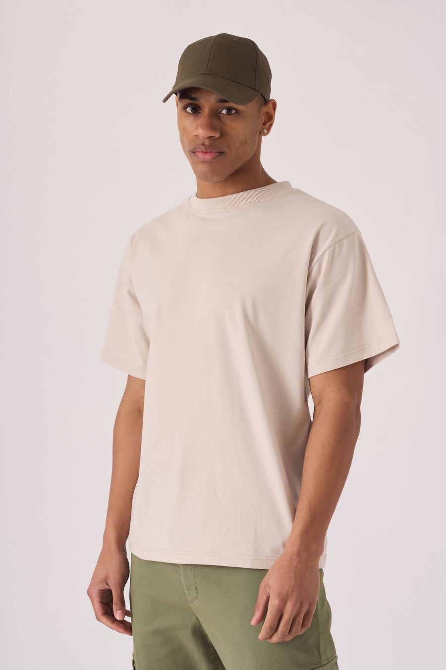 PACK OF 2 ESSENTIAL STRETCH T-SHIRT IN STONE & MINT