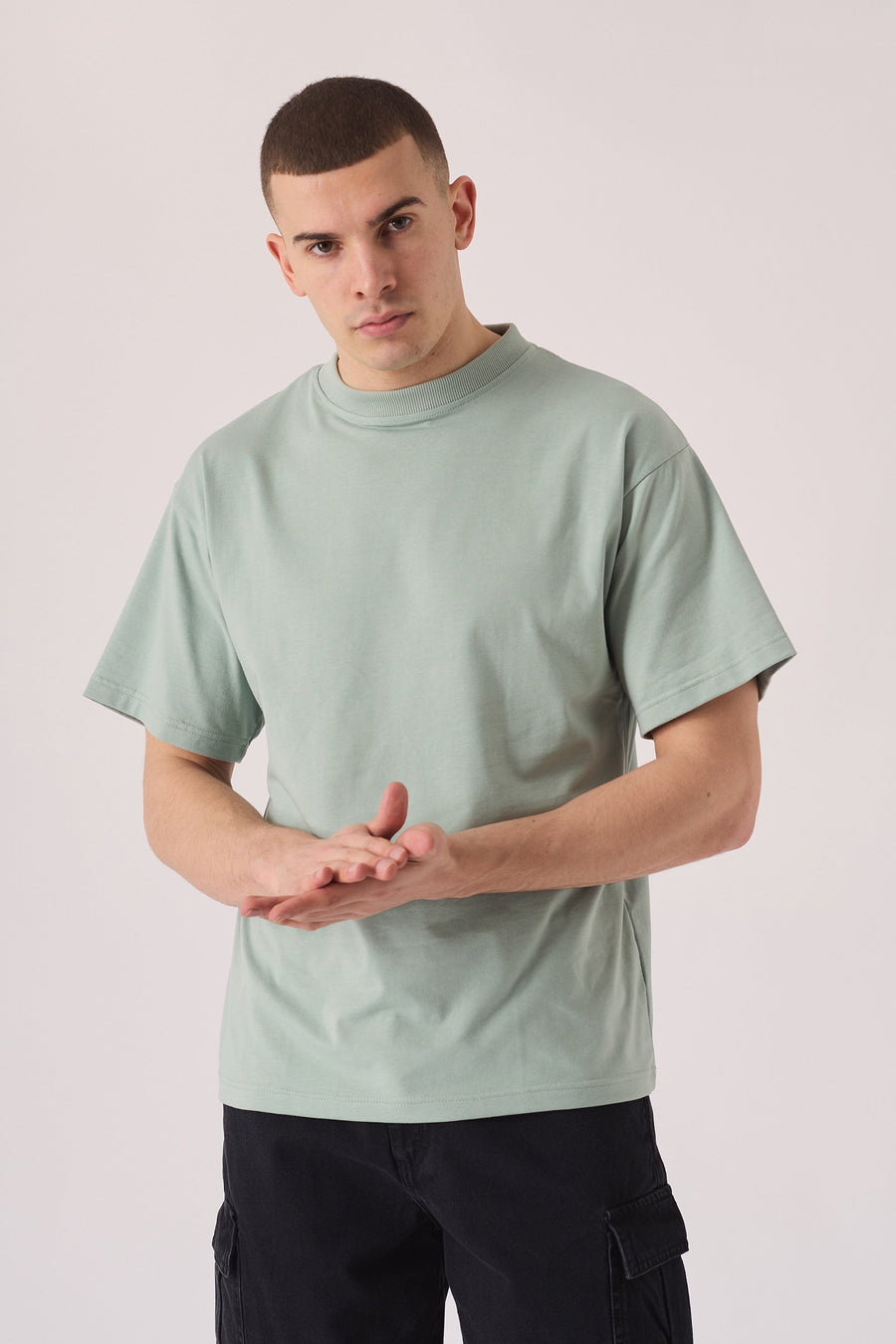 PACK OF 2 ESSENTIAL STRETCH T-SHIRT IN STONE & MINT