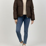 Thalia Wind Breaker Puffer Jacket - Brown