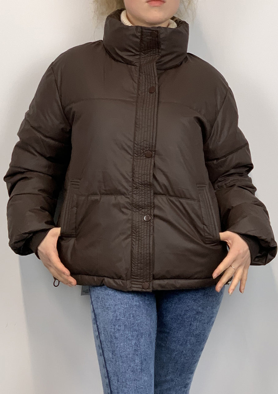 Water Proof Wind Breaker Padded Puffer Jacket - Brown