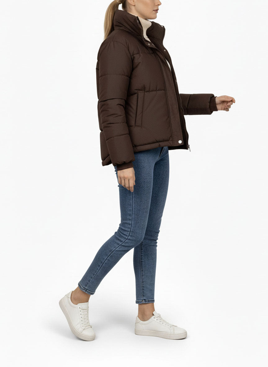 Thalia Brown Wind Breaker Puffer Jacket