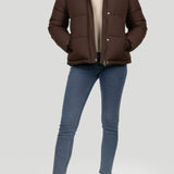 Thalia Wind Breaker Puffer Jacket - Brown