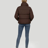Thalia Wind Breaker Puffer Jacket - Brown