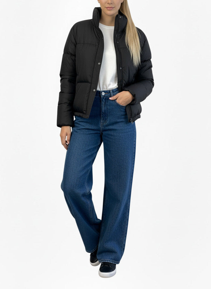 Iris Black Waterproof Puffer Jacket