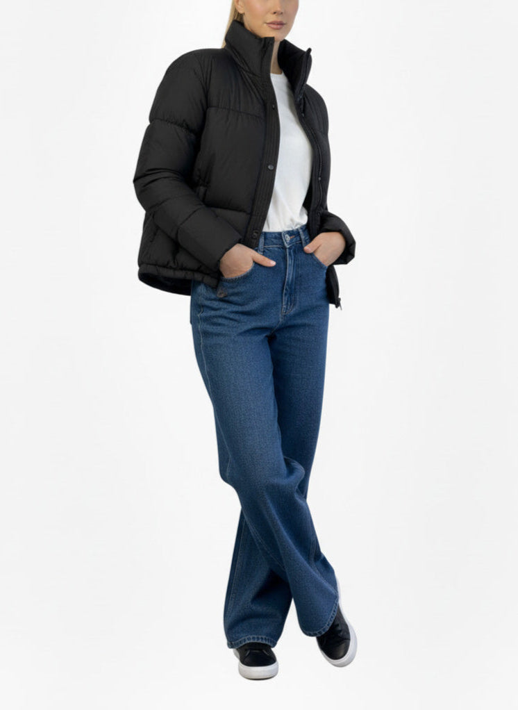 Iris Black Waterproof Puffer Jacket