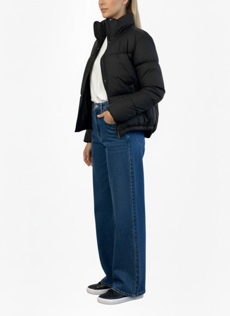 Iris Black Waterproof Puffer Jacket