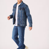 Midshore Western Denim Jacket - Mid Blue Wash