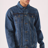 Midshore Western Denim Jacket - Mid Blue Wash