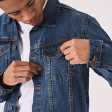 Midshore Western Denim Jacket - Mid Blue Wash