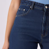 Arya Turn-up Denim Shorts - Mid Wash