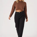 Ceris Cropped Jumper – Brown