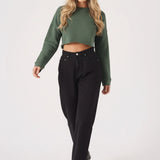 Crewneck Cropped Jumper – Green