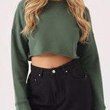 Crewneck Cropped Jumper – Green
