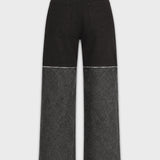 Zaria 2-in-1 Detachable Wide Leg Jeans - Black Acid Wash