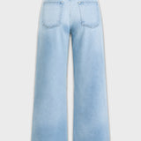 Ayla Boxer Style Wide Leg Jeans - Light Blue Wash