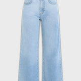 Ayla Boxer Style Wide Leg Jeans - Light Blue Wash