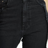 ZEPHYRA Frayed Seam Bootcut Jeans - Black