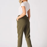 Amaya High Rise Cuff Joggers - Khaki