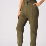 Amaya High Rise Cuff Joggers - Khaki