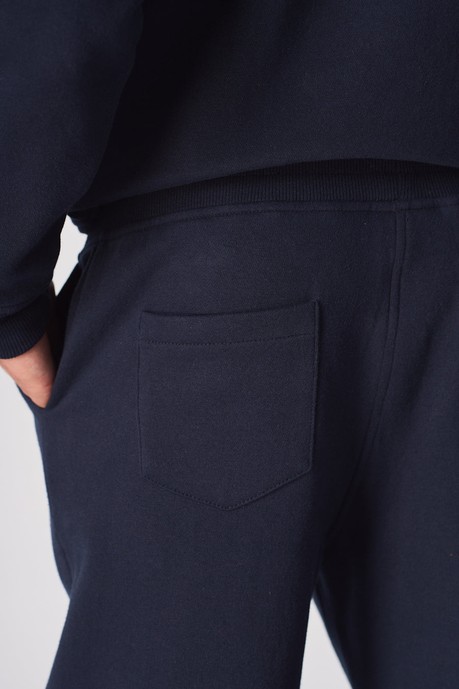 EMBROIDERY DETAIL TRACKSUIT JOGGERS - NAVY BLUE