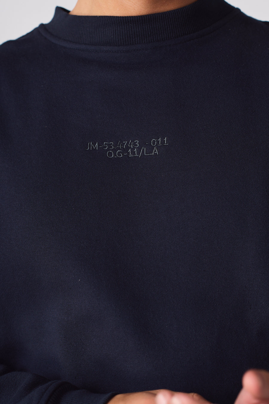 EMBROIDERY DETAIL TRACKSUIT SWEATSHIRT - NAVY BLUE