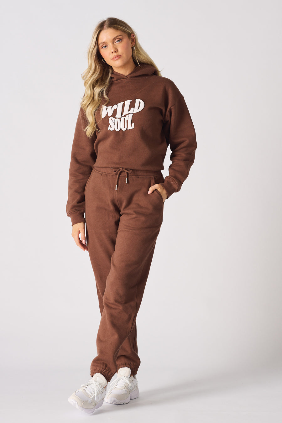 BUBBLE GRAPHIC TRACKSUIT JOGGERS - BROWN