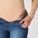 Vita Long Sleeve Mock Neck Bodysuit – Beige