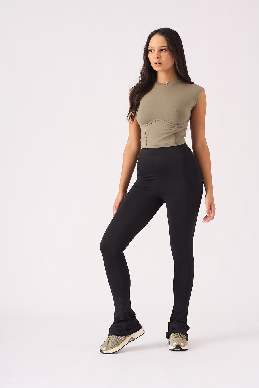 LENNON KICK FLARE LEGGINGS - BLACK -  Women's Flare Athleisure Leggings