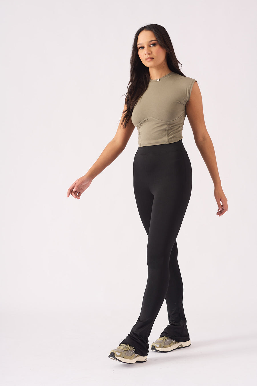 LENNON KICK FLARE LEGGINGS - BLACK -  Women's Flare Athleisure Leggings