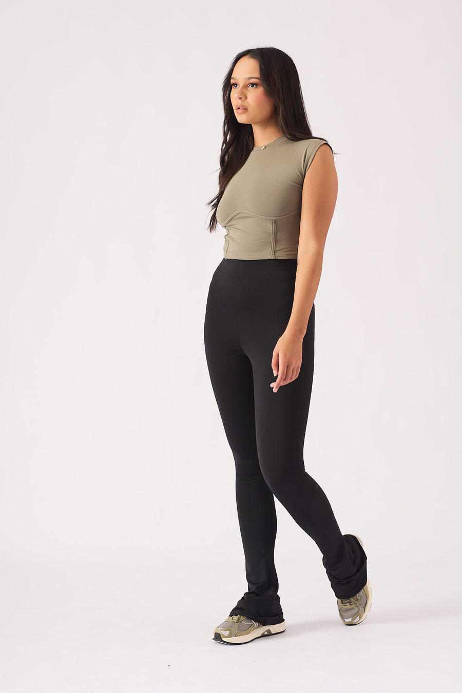 LENNON KICK FLARE LEGGINGS - BLACK -  Women's Flare Athleisure Leggings