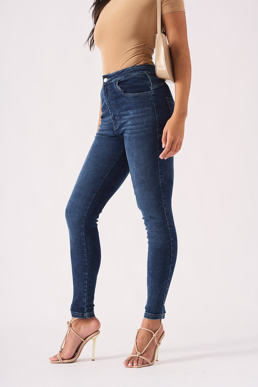 Muffi Sculpt High Rise Stretch Skinny Jeans - Mid Blue -  Women's Skinny Jeans
