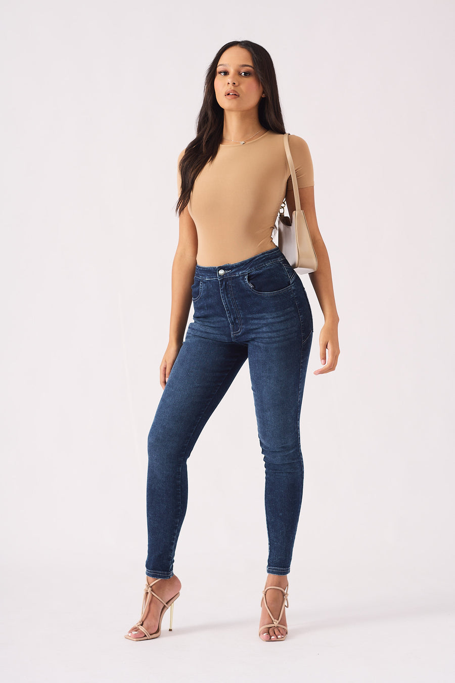Muffi Sculpt High Rise Stretch Skinny Jeans - Mid Blue -  Women's Skinny Jeans
