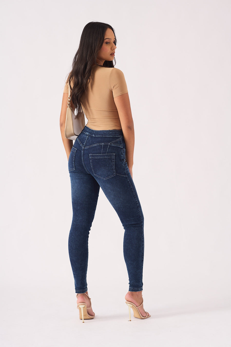 Muffi Sculpt High Rise Stretch Skinny Jeans - Mid Blue -  Women's Skinny Jeans