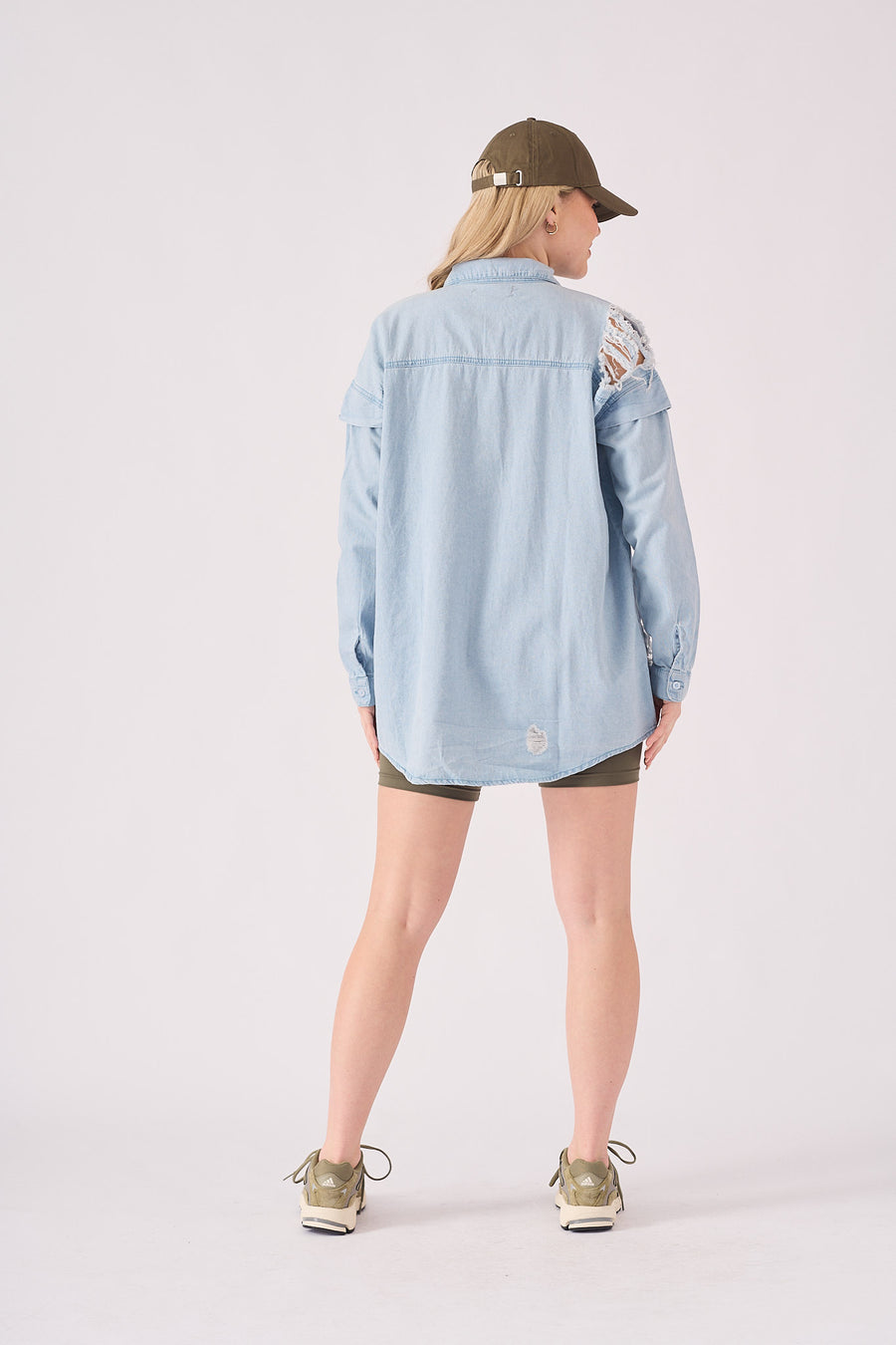OVERSIZED DENIM SHIRT - LIGHT BLUE -  Women's Oversize Denim Shirts