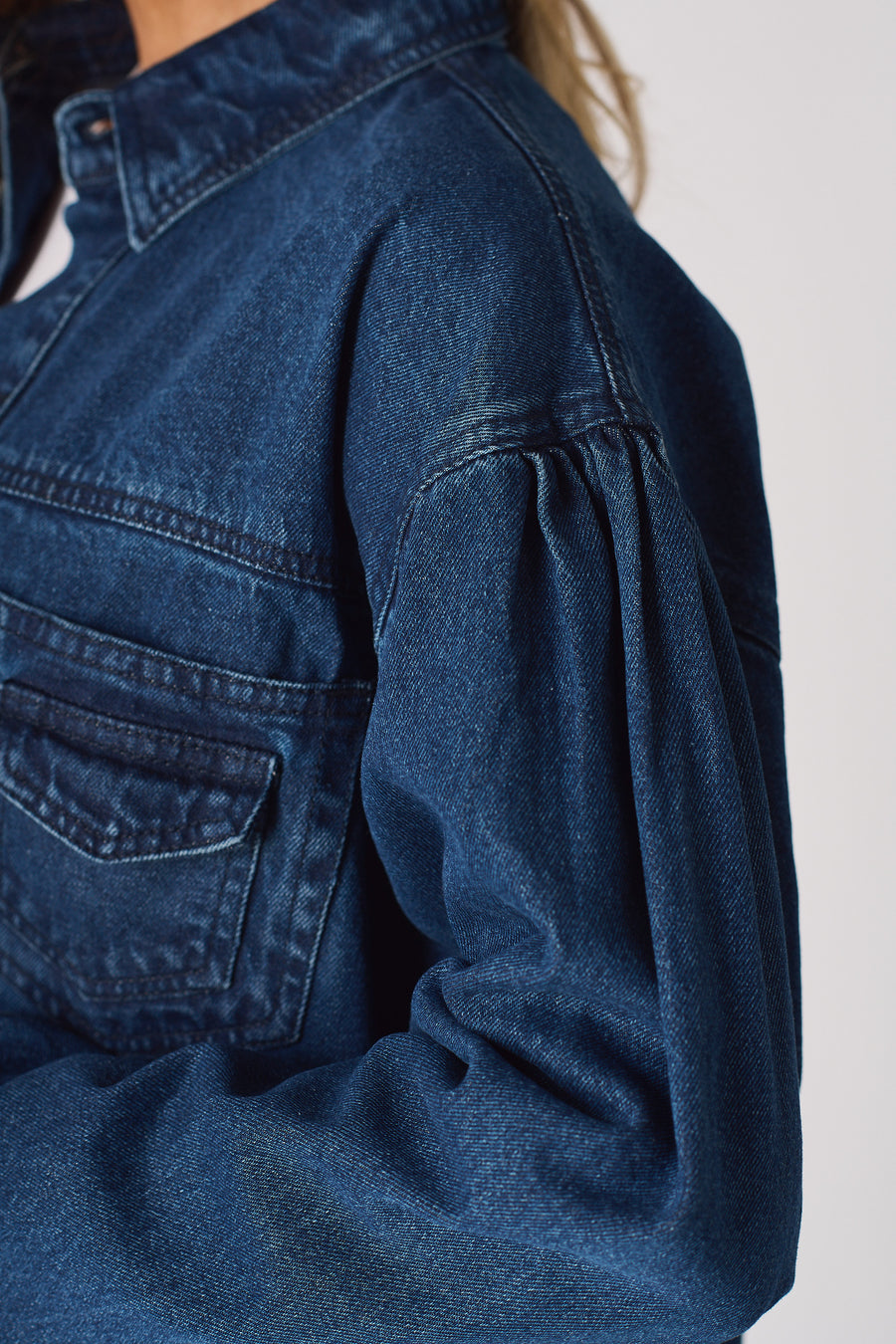 OVERSIZED LONG SLEEVE DENIM SHIRT - DARK BLUE -  Women's Oversize Denim Shirts